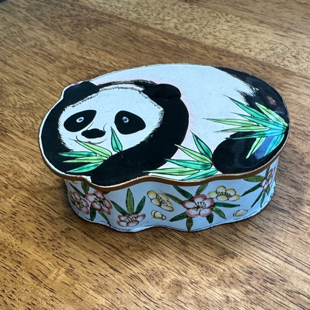 Vintage Panda Trinket Box - Enamel‎